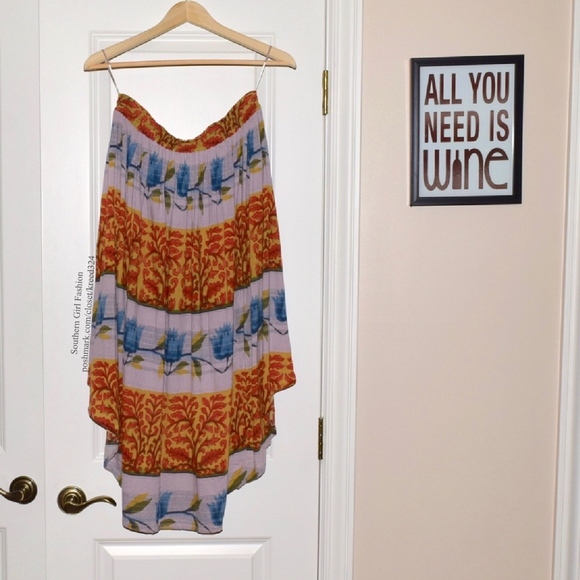 FREE PEOPLE Maxi Skirt Intricate Long Draped Swing - Picture 6 of 8